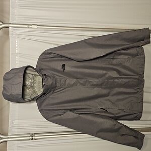The North Face Womens Gray Lightweight Dryvent Hooded Rain Jacket Size M